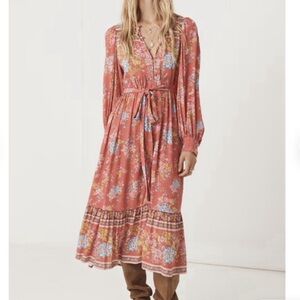 Spell & the Gypsy Floral Pink Midi Dress